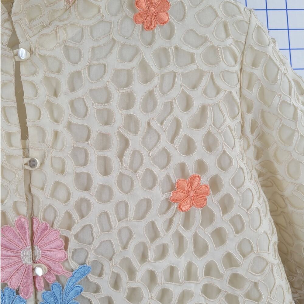 Coquette Floral Lace Blazer Jacket Vintage Statement Romantic Style - Picture 14 of 16